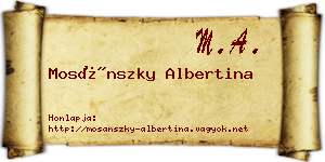 Mosánszky Albertina névjegykártya